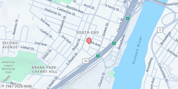 Map showing St. John's/St. Ann's Center Main Office at 88 Fourth Avenue, Albany, NY