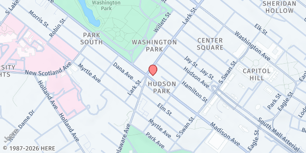 Map showing The Food Shuttle - Food Distribution Center at 419 Madison Ave, Albany, NY