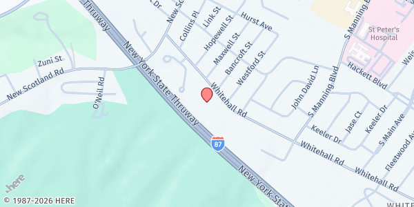 Map showing Veggie Mobile Sprout-St. Sophia Church at 440 Whitehall Road, Albany, NY