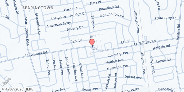 Map showing Beacon Church at 201 Iu Willets Path, Albertson, NY