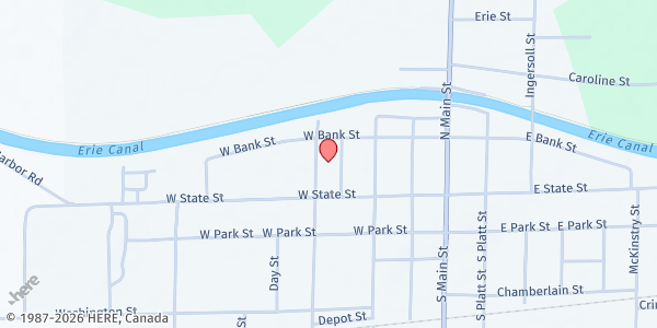 Map showing Kendall Nutrition Program - Albion at 16 East Academy Street, ALBION, NY