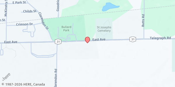 Map showing Orleans Koinonia Kitchen-Albion at 560 East Avenue, Albion, NY