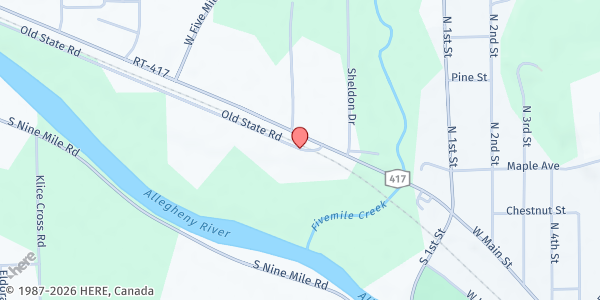 Map showing Canticle Farm Market at 3809 Old State Road, Allegany, NY