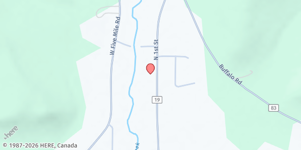 Map showing CREEKSIDE CHAPEL FOOD PANTRY at 2523 FIVE MILE ROAD, ALLEGANY, NY