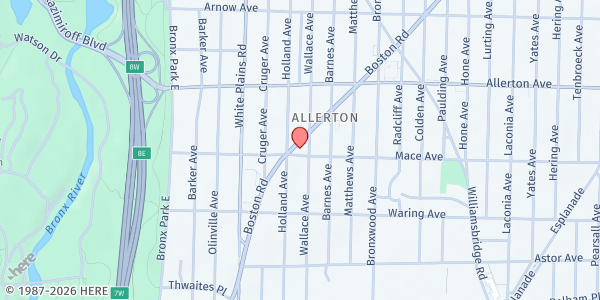 Map showing Open Hand Association Inc - Allerton at 2500 Boston Road, Allerton, NY