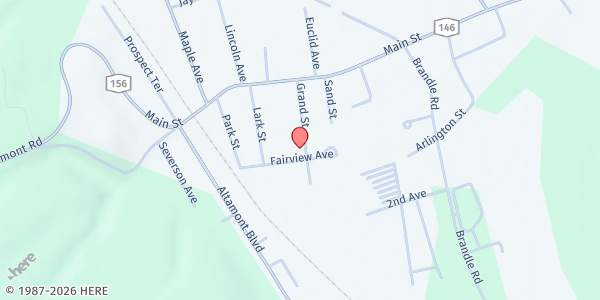 Map showing Altamont Community Food Pantry at 122 Grand Street, Altamont, NY