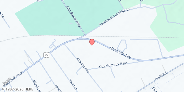 Map showing Amagansett Food Pantry - Food Distribution Center at 486 Montauk Hwy, Amagansett, NY