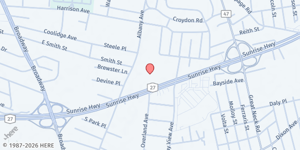 Map showing Amityville WIC at 1080 Sunrise Hwy, Amityville, NY