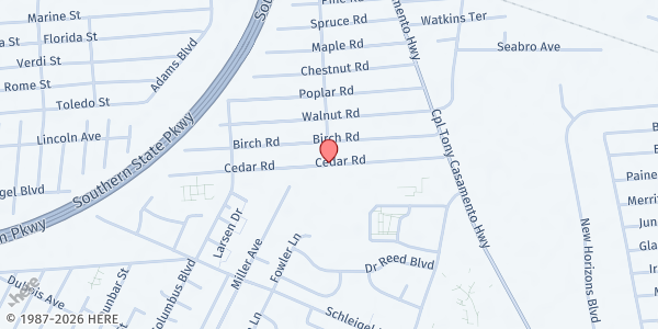 Map showing E.O.C. of Suffolk at 48 Cedar Rd., Amityville, NY