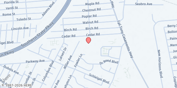 Map showing EOC-SC/Ace Community Center at 48 Cedar Road, Amityville, NY