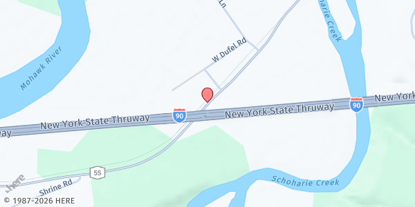 Map showing Karen's Produce Farm Stand at 2311 State Hwy 5S, Amsterdam, NY