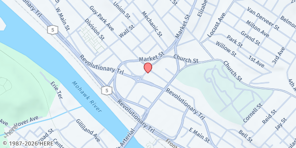 Map showing Royal Pantry Corporation at 47 Market Street, Amsterdam, NY