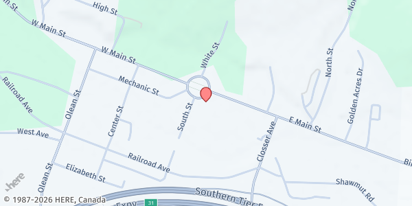 Map showing Angelica Farmers' Market at 49 Park Circle, Angelica, NY