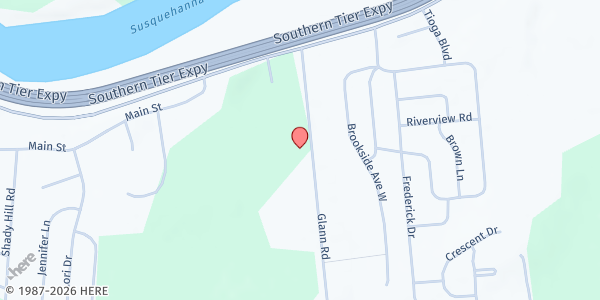 Map showing Park Terrace Food Pantry at 30 Glann Road, Apalachin, NY