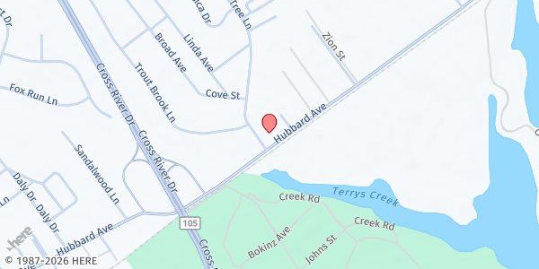 Map showing Joseph Storehouse at 24 Shade Tree Ln, Aquebogue, NY