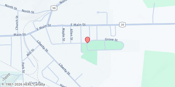 Map showing Arcade Village Park PUP at 1 Grove St., Arcade, NY