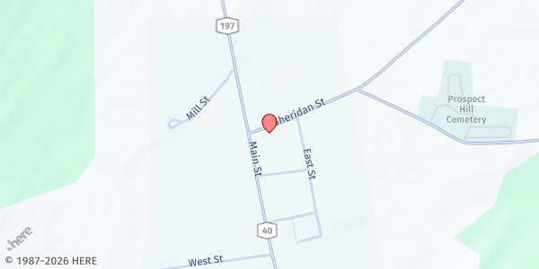 Map showing Argyle United Methodist Church at 12 Sheridan St, Argyle, NY