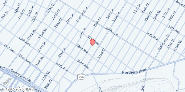 Map showing Astoria, NY - Service Area at 37-05 30th Street, Astoria, NY
