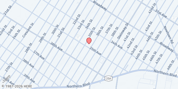 Map showing LGBT Network Queens LGBT Center at 35-11 35th Avenue, Astoria, NY