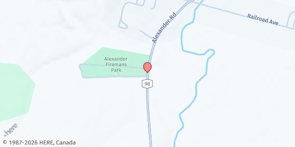 Map showing Alexander Fire Department at 10708 Alexander Rd, Attica, NY