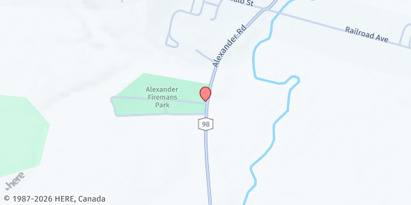 Map showing Alexander Fire Department PUP at 10708 Alexander Rd, Attica, NY