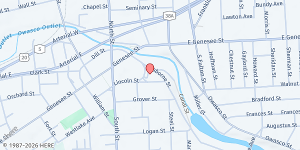 Map showing Boyle Senior Center at 2 Loop Road, Auburn, NY