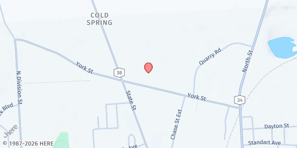 Map showing CSCAA Food Pantry - Auburn at 89 York Street, Auburn, NY