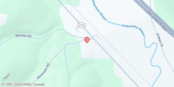 Map showing Avoca Methodist Church at 8593 Jacobs Ladder Rd, Avoca, NY