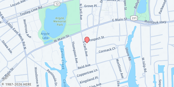 Map showing Nourish Babylon at 12 Prospect St., Babylon, NY