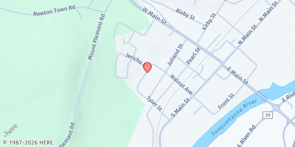 Map showing Bainbridge Community Center at 5 Prospect St, Bainbridge, NY