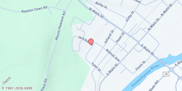 Map showing Community Cupboard of Edmeston Mobile Food Pantry - Bainbridge Community Center at 5 Prospect St, Bainbridge, NY