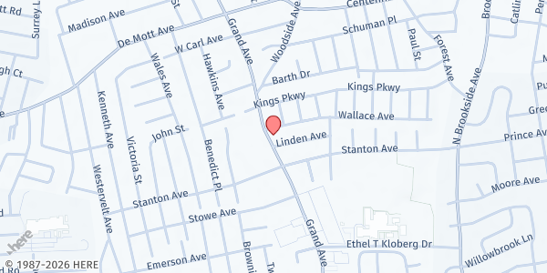 Map showing First Bethel Church at 1619 Grand Ave., Baldwin, NY