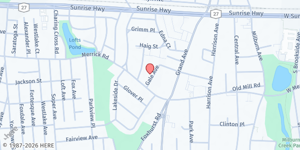 Map showing St. Christopher Church/SVDP at 11 Gale Ave, Baldwin, NY