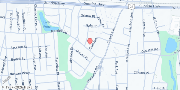 Map showing St. Christopher's Church at 11 Gale Ave., Baldwin, NY