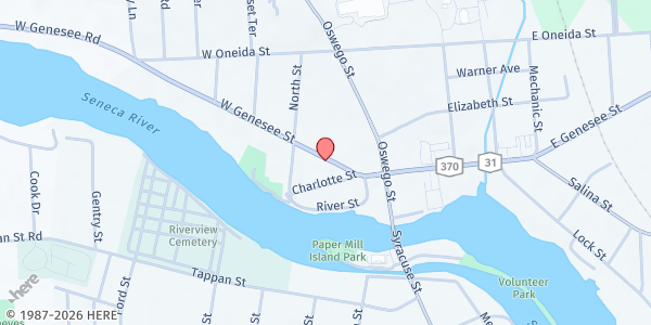 Map showing Baldwinsville Community Pantry at 17 W.Genesee St, Baldwinsville, NY