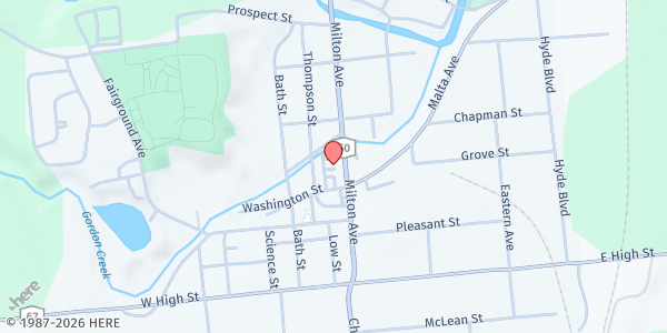 Map showing The Upper Room Thrift Shop & Food Pantry at 101 Milton Avenue, Ballston Spa, NY