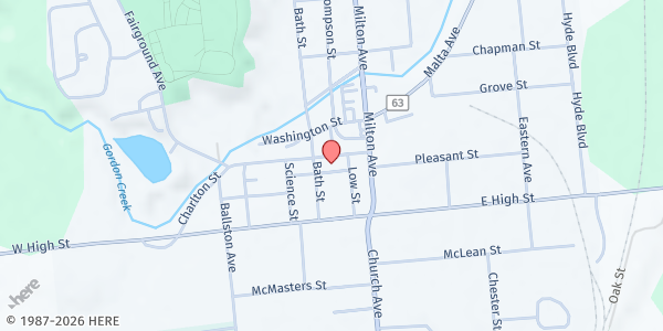 Map showing Wiswall Park at 39 Front Street, Ballston Spa, NY