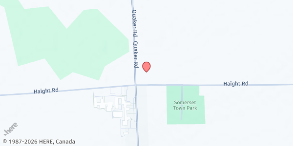 Map showing Faith United Methodist Church at 1449 Quaker Rd, Barker, NY