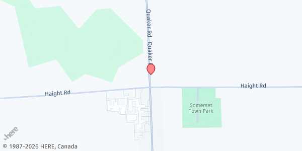 Map showing FAITH UNITED METHODIST CHURCH at 1449 Quaker Rd, Barker, NY