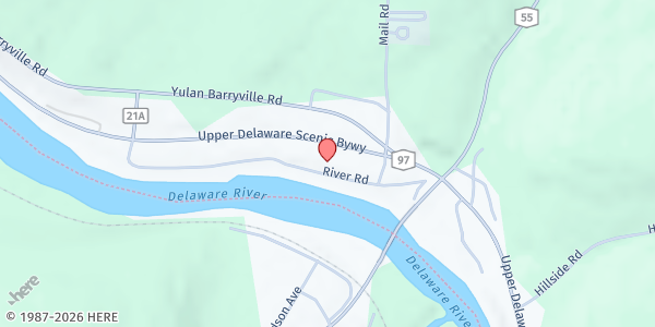 Map showing Barryville United Methodist Church at 3405 NY-97, Barryville, NY