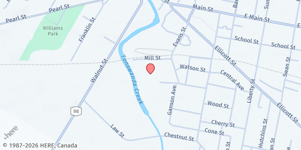 Map showing Batavia WIC Office at 1 Mill St - Suite 100, Batavia, NY