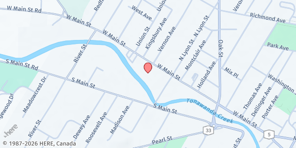 Map showing Care-A-Van Ministries at 319 West Main Street, Batavia, NY