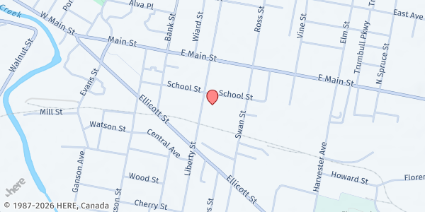 Map showing Catholic Charities Buffalo - Batavia at 25 Liberty St # 7, Batavia, NY