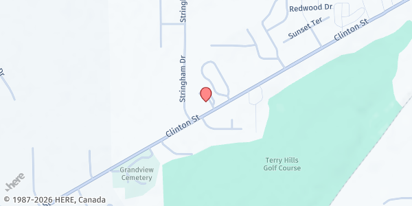 Map showing Genesee County Food Pantry at 5073 Clinton Street Road, Batavia, NY