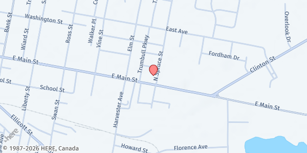 Map showing The Salvation Army - Batavia NY Food Distribution Center at 529 East Main Street, Batavia, NY