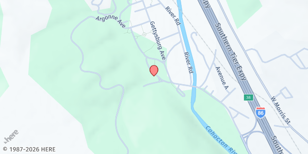 Map showing Finger Lakes VAMC Food Pantry at 76 Veterans Avenue, Bath, NY