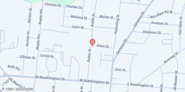 Map showing Washington Baptist Association at , Bath, NY