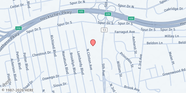 Map showing Family Service League WIC - Bay Shore at 1444 5th Ave, Bay Shore, NY