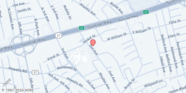 Map showing First Baptist Church-Bayshore at 175 2nd Ave, Bay Shore, NY