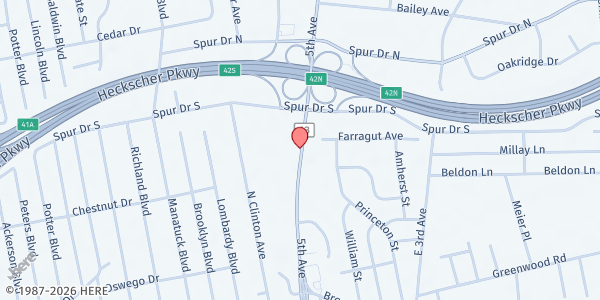 Map showing FSL/CAIR Food Closet at 1444 5th Ave, Bay Shore, NY